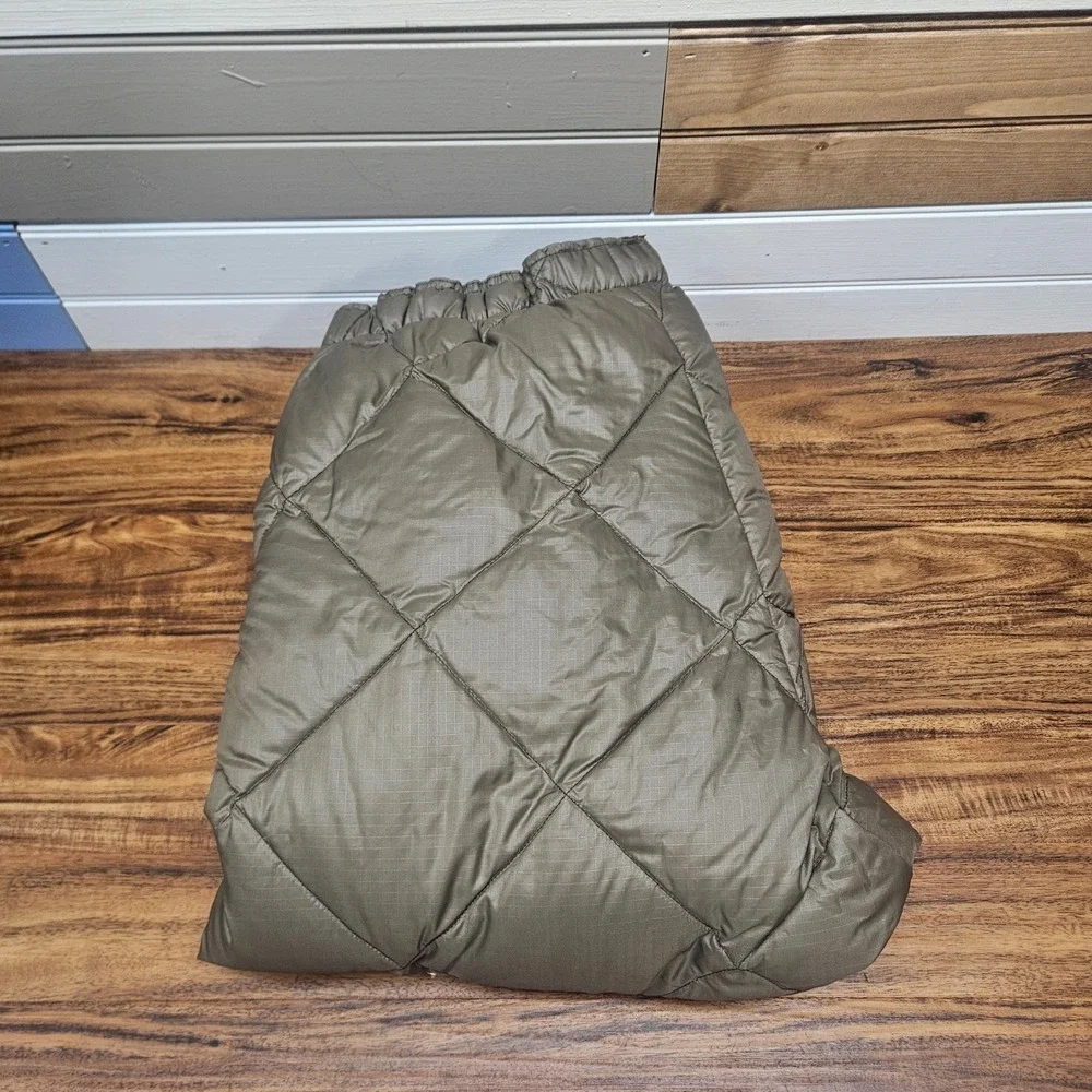 Vintage Eddie Bauer Down Quilted Pants Olive Green Mens Medium Insulated